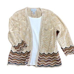 Alfred Dunner Ladies Shirt/Sweater Combo  Size PM